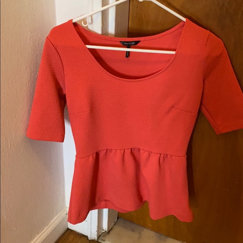 Pink peplum blouse